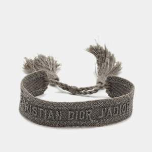 Dior J'Adior  Woven Fabric SIlver Thread Bracelet