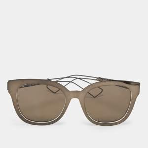 Pre Owned Dior Gunmetal Tone/Brown TGTEJ Diorama 1 Cat-Eye Sunglasses