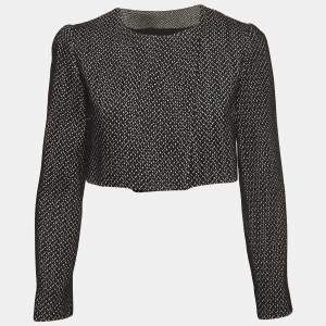 Christian Dior Black Tweed Cropped Jacket S