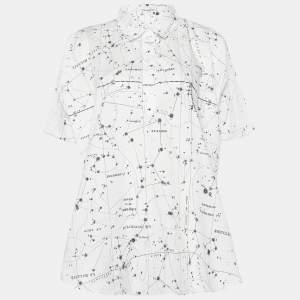 Dior White Constellation Print Cotton Tunic Top M