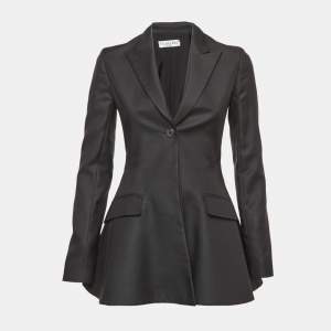 Christian Dior Black Wool Blend Flared Blazer S