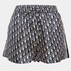 Christian Dior Blue Oblique Silk Chez Moi Shorts S