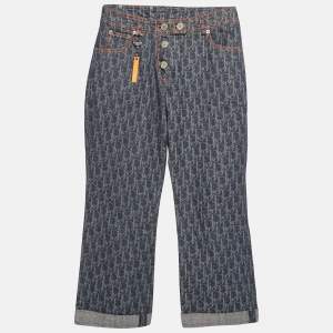Dior Blue Flight Monogram Totter Denim Jeans S (Waist 27")