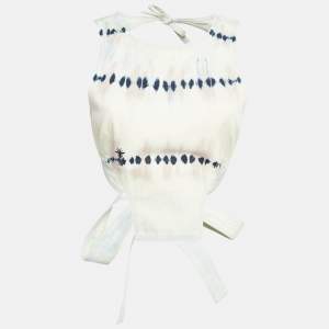 Dior Grey Tie-Dye Denim Tie-Up Open Back Top S