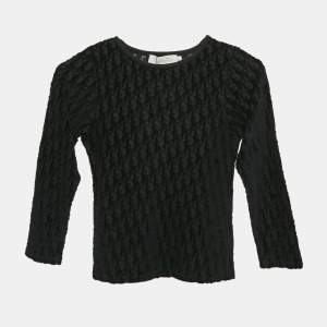 Christian Dior Black Oblique Embossed Cotton Jumper S