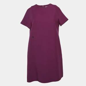 Christian Dior Purple Wool Blend Shift Dress L