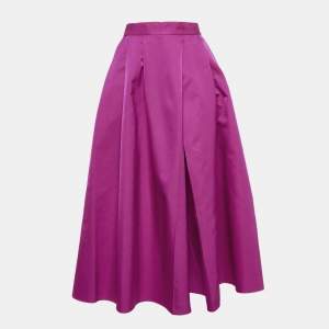 Dior Pink Wool and Silk Blend Pleated Midi Skirt XL