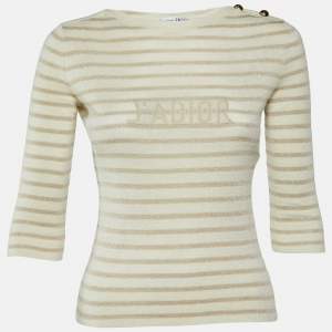 Dior Cream J'Adior Lurex Knit Sweater S