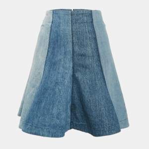 Dior Blue Paneled Denim High-Waist Mini Skirt S