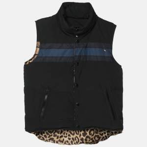 Dior Multicolor Leopard Print Polyester Sleeveless Reversible Jacket L