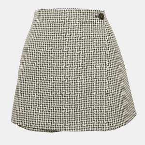 Christian Dior Blue/White Cotton Blend Micro-Houndstooth skort M