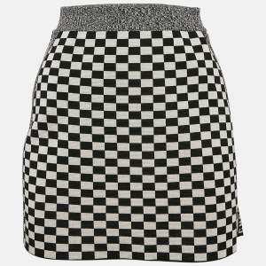 Christian Dior Checkboard Stretch Knit Mini Skirt S