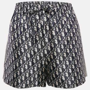 Christian Dior Blue Oblique Silk Shorts M