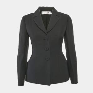 Dior Black Wool Blend Single Breasted Blazer S