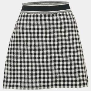 Christian Dior Checkboard Stretch Knit Mini Skirt M