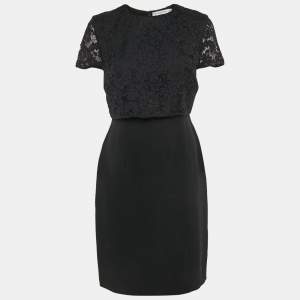 Christian Dior Black Silk Blend and Lace Short Dress M