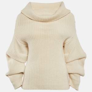 Dior Off-White Wool Cowl Neck Sweater M