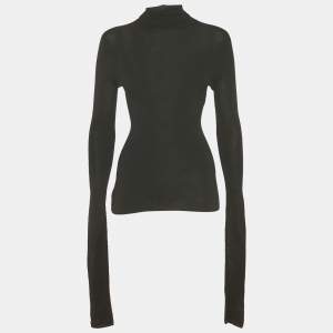 Dior Black Cashmere Knit Long Sleeve Turtle Neck Sweater S