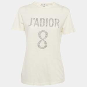 Christian Dior Cream J'adior 8 Jersey Crewneck T-Shirt XS