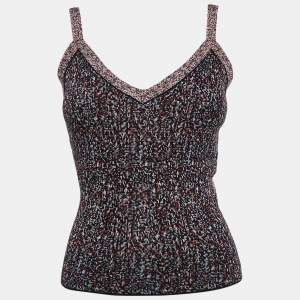 Christian Dior Blue/Orange Knit Tank Top M