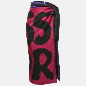 Christian Dior Multicolor Print Silk Double-Sided Waistband Sarong One Size