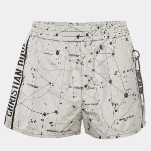 Dior White Jacquard Logo Puller Detail Shorts S