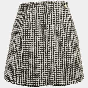 Christian Dior Black/White Houndstooth Wool Skorts L