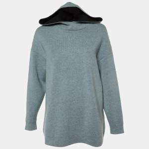 Dior Grey Cashmere Blend J'adior 8 Hooded Sweater S