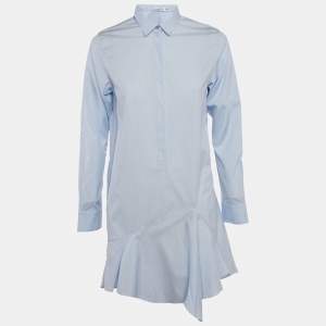 Dior Blue Stripe Cotton Asymmetric Mini Dress S