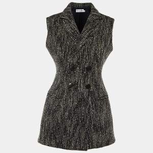 Dior Black Lurex Tweed Double Breasted Sleeveless Jacket M