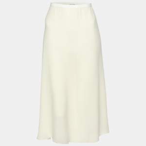 Dior Cream Chiffon Midi Skirt M