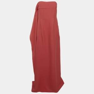 Dior Red Silk Blend Strapless Corset Dress M
