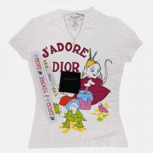 Christian Dior White Cotton T-shirt Size M