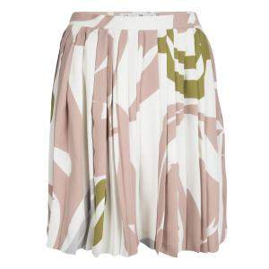 Dior Multicolor Printed Silk Pleated Skirt S