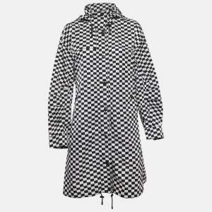 Dior Black/White Checkered Nylon Zip-Up Hooded Jacket M