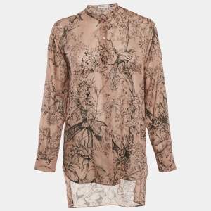 Christian Dior Beige Jungle Print Cotton Full sleeve Tunic Top S