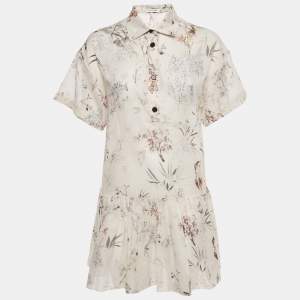 Dior White Printed Cotton Mini Dress S