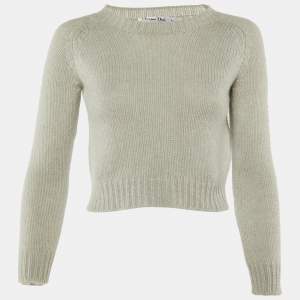 Dior Grey Cashmere J'adior8 Cropped Pullover S