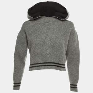Pre Owned Dior Grey J'Adior 8 Cashmere Hooded Jumper M