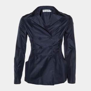 Dior Midnight Blue Silk Double Breasted Bar Jacket S