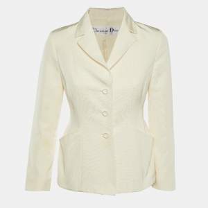 Dior Cream Cotton & Silk Tailored Blazer S