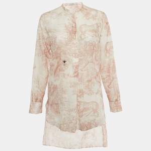 Pre Owned Christian Dior Pink Toile de Jouy Voile Tunic S