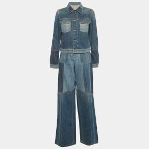 Pre Owned Dior Blue Denim Jacket and Pants Set M
