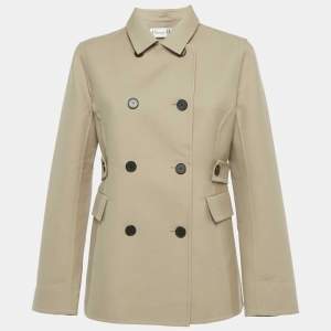 Pre Owned Christian Dior Beige Wool Double Breasted Blazer M