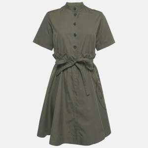 Pre Owned Children Dior Green Printed Cotton Mini Dress M