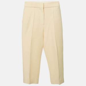 Pre Owned Dior Cream Wool Blend Capri Pants S