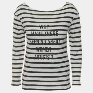 Pre Owned Dior Stripes Printed Long Sleeve T-Shirt