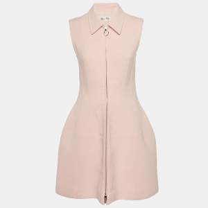 مملوكة مسبقًا فستان كريستيان ديور تفاصيل زينة قطن أبيض مُطفئ قصير مقاس متوسط (ميديوم)