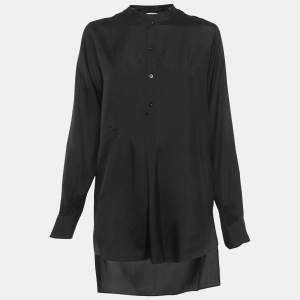 مملوكة مسبقًا Christian Dior Black Silk Button Front Tunic M