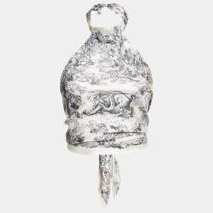 مملوكة مسبقًا Dior Blue Dioriviera Toile de Jouy Sauvage Silk Top One Size